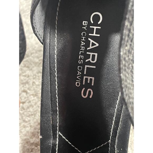 Charles by Charles David Sandals Womens 9M Criss Cross Straps Block Stacked Heel - Picture 7 of 14